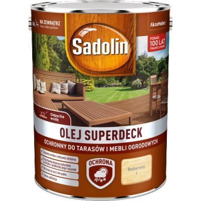 Sadolin Superdeck olej 5L BEZBARWNY 1 do drewna tarasów mebli ogrodowych mat