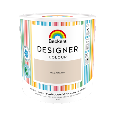 Beckers 2,5L MACADAMIA Designer Colour farba lateksowa mat-owa do ścian sufitów