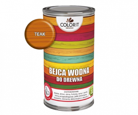 Colorit Bejca Wodna do drewna 0,5L TEAK TIK TEK 500ml szybkoschnąca bezzapachowa dekoracyjna
