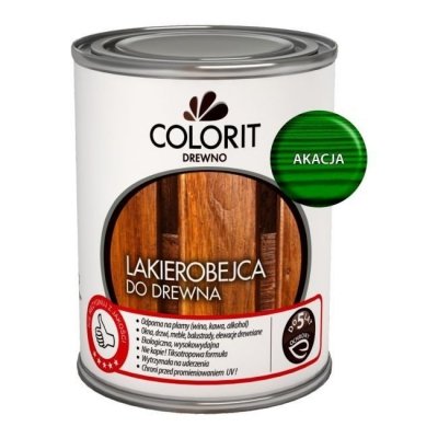 Colorit Lakierobejca Drewna 0,75L AKACJA ZIELONY szybkoschnąca satynowa farba do