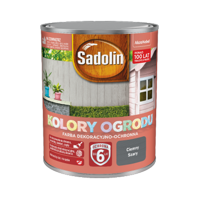 Farba na drewno ceramikę kamień cegły 0,7L SZARY CIEMNY Kolory Ogrodu Sadolin