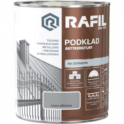 Rafil Podkład Antykorozyjny 0,75L Szary Okienny farba grunt do Radach unikor