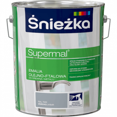 Śnieżka Olejna STALOWY RAL7001 szara 10L Supermal farba olejno-ftalowa drewna metalu emalia połysk