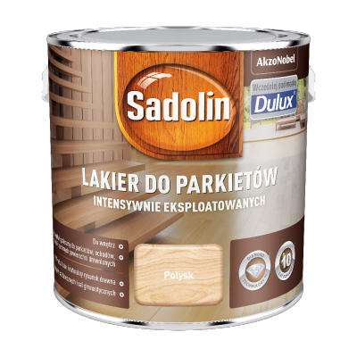 Sadolin Lakier Do Parkietów POŁYSK 2,5L podłóg schodów szybkoschnący wodny drewna Diamond intensywnie eksploatowanych