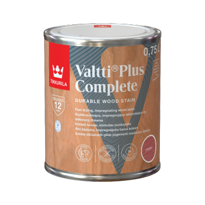Tikkurila Lakierobejca 0,75L CHERRY wiśnia Valtti Plus Complete szybkoschnąca impregnująca