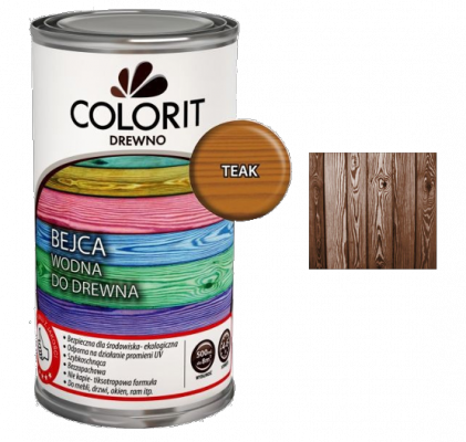 Colorit Bejca Wodna Do Drewna 1L TEAK TIK TEK do
