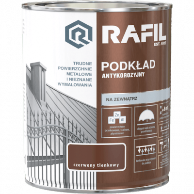 Rafil Podkład Antykorozyjny 0,75L Czerwony Tlenkowy farba grunt do Radach unikor
