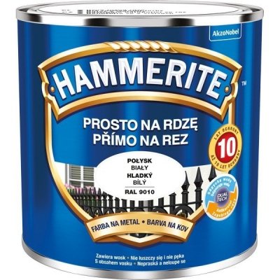 Hammerite Na Rdzę 0,25L BIAŁY RAL9010 POŁYSK hamerite farba biała