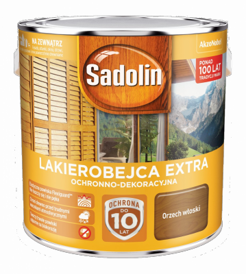 Sadolin Extra lakierobejca 2,5L ORZECH WŁOSKI 4 drewna