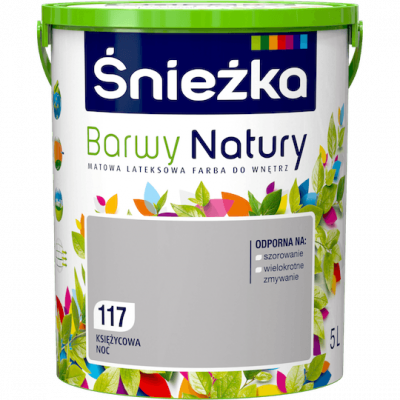 Śnieżka Barwy Natury 5L Księżycowa Noc 117 mat farba do wnętrz ścian sufitów emulsja