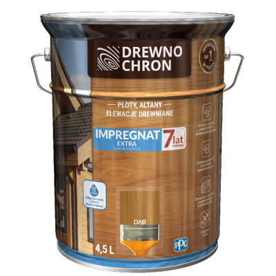 Drewnochron DĄB 4,5L Impregnat Extra do drewna powłokotwórczy płotów altan elewacji