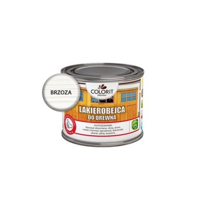 Colorit Lakierobejca Do Drewna 375ml BRZOZA BIAŁA szybkoschnąca satynowa farba wodna boazerii elewacji okien drzwi