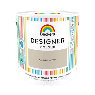 Beckers 2,5L VANILLA MUFFIN Designer Colour farba lateksowa mat-owa do ścian sufitów