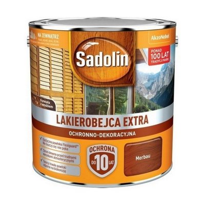 Sadolin Extra lakierobejca 2,5L MERBAU 40 PÓŁMAT do drewna fasad domków okien drzwi