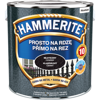 Hammerite Na Rdzę 2,5L CZARNY MŁOTKOWY hamerite farba szybkoschnąca antykorozyjna gruntoemalia czarna
