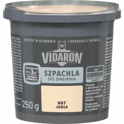Vidaron Szpachla do Drewna 0,25kg JODŁA H07 szpachlówka akrylowa gotowa zawiera terpentynę