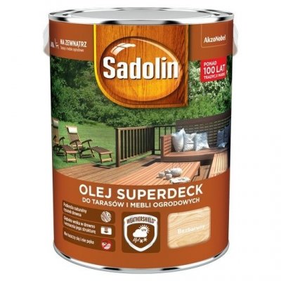 Sadolin Superdeck olej 5L BEZBARWNY 1 tarasów drewna do