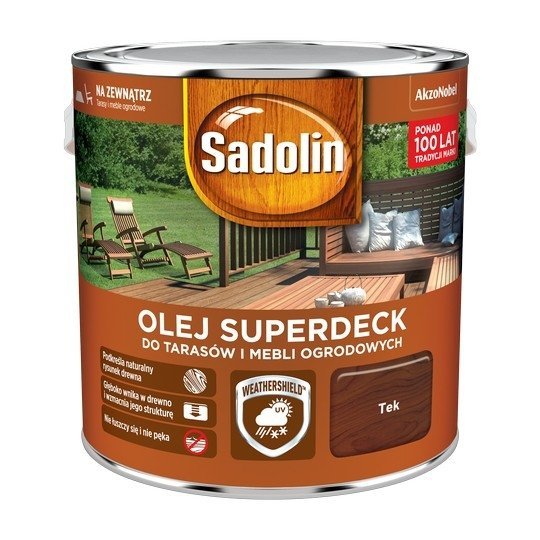 Sadolin Superdeck olej 2,5L TEK TIK 33 tarasów drewna do
