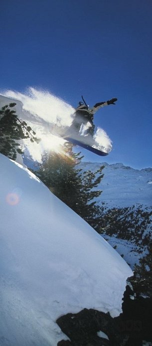 Fototapeta 92x220 2-092 Snowboard Zima Skoki Góry Sport ekstremalny