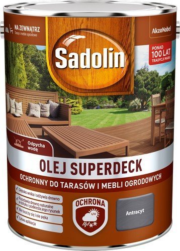 Sadolin Superdeck olej 10L ANTRACYT tarasów drewna do