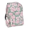 Plecak Vintage dla Dziewczyny Młodzieżowy Szkolny Kwiaty na Zielonym Tle 17-223E