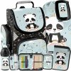 TORNISTER SZKOLNY MIŚ PANDA DZIEWCZĘCY DO PODSTAWÓWKI MIĘTOWY KOMPLET 5el