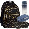 BACKUP PLECAK MŁODZIEŻOWY GEOMETRIC GOLD ZESTAW 4w1 DLA DZIEWCZYNY SZKOLNY