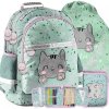 Modny Plecak Szkolny Kotek dla Dziewczyny w odcieniach zieleni [PP21CA-116]