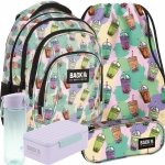 BACKUP PLECAK SZKOLNY MŁODZIEŻOWY BUBBLE TEA ZESTAW 5w1 DLA DZIEWCZYNY
