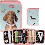 PIÓRNIK Z WYPOSAŻENIEM SZKOLNY Z PIESKIEM DLA DZIEWCZYNKI PIES DOG PASO