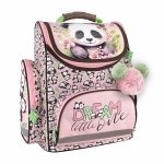 TORNISTER z PANDĄ SZKOLNY DERFORM DLA DZIEWCZYNY Z MISIEM PANDA DO 1 KLASY