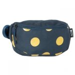 Granatowa Nerka Saszetka na Pas w Koła Torebka Torba Biodrówka [17-510UD]