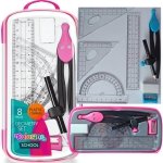 Zestaw Geometryczny 8 Elementów Colorino Cyrkiel Różowy [39668PTR]