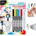 Markery Akrylowe 6 kolorów z Brelokiem Kidea Flamastry Pisaki [MABBKA]