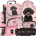 TORNISTER SZKOLNY Z PIESKIEM KOMPLET 5ele DO 1 KLASY PIESEK DO PODSTAWÓWKI