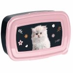 ŚNIADANIÓWKA Z KOTKIEM  DLA DZIEWCZYNEK POJEMNIK ŚNIADANIOWY KOTKI PASO