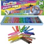 Pastele Olejne Kredki Bambino Szkolne 24 Kolory Złota Srebrna [003127]