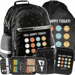 SMILEY PLECAK SZKOLNY EMOTKI DO 1-3 KLASY PODSTAWÓWKI EMOTIKONY ZESTAW 3w1