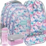 PLECAK KWIATY BACKUP DERFORM SZKOLNY MŁODZIEŻOWY PASTELOWY KOMPLET 5 ele.