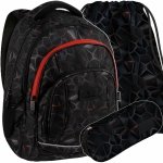 PLECAK BACKUP SZKOLNY MŁODZIEŻOWY ZESTAW 3w1 DLA CHŁOPAKA 4 kom. TECHNO RED