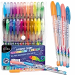 Długopisy Żelowe Fluorescencyjne 24 Kolory Kidea dla Dzieci [DZ24KA]