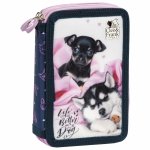 Piórnik Szkolny 2-kom z Wyposażeniem z Pieskiem Derform Pieski [PWDCF38]