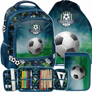 PIŁKA NOŻNA PLECAK SZKOLNY ZESTAW 3w1 DO PODSTAWÓWKI DO KLAS 1-4 CHŁOPIĘCY