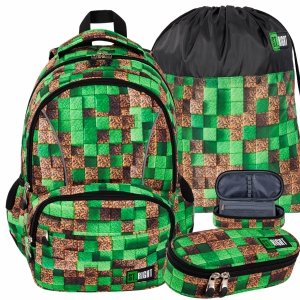 PIKSELE KOMPLET 3ele PLECAK ST.RIGHT GAMING SZKOLNY MŁODZIEŻOWY GRY