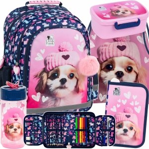 DERFORM PLECAK Z PIESKAMI DLA UCZENNICY SZKOLNY KOMPLET DO PODSTAWÓWKI PIES