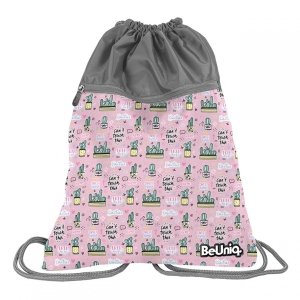 Worek jak Plecak dla Dziewczyny Młodzieżowy na Kapcie Kaktusy 2 Komorowy [PPMX20-713]