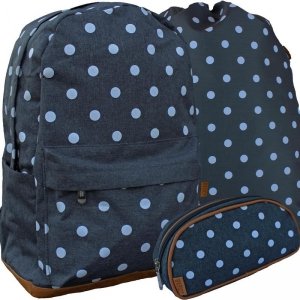 Plecak w Kropki dla Dziewczyny Młodzieżowy Komplet Beniamin [607801]