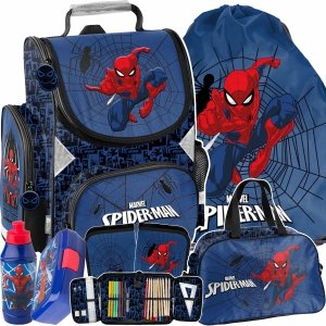 TORNISTER SPIDERMAN SZKOLNY DO 1 KLASY PODSTAWÓWKI DLA CHŁOPAKA ZESTAW 6 el