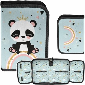 Piórnik z Pandą Misiem Szkolny do Podstawówki dla Dziewczynek do klas 1-4 Paso