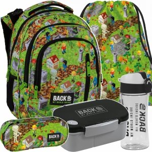 GAMER GAMING MINECRAFT PLECAK CHŁOPIĘCY BACKUP DO PODSTAWÓWKI ZESTAW 5el